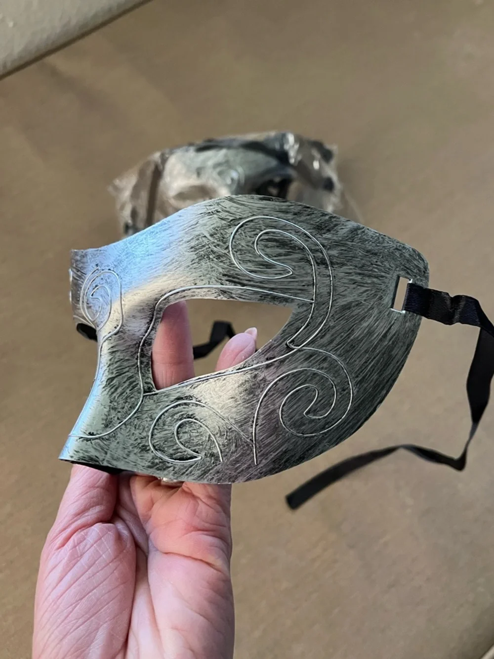 Silver Venetian-Style Face Masks - Elegant Masquerade Party Mask